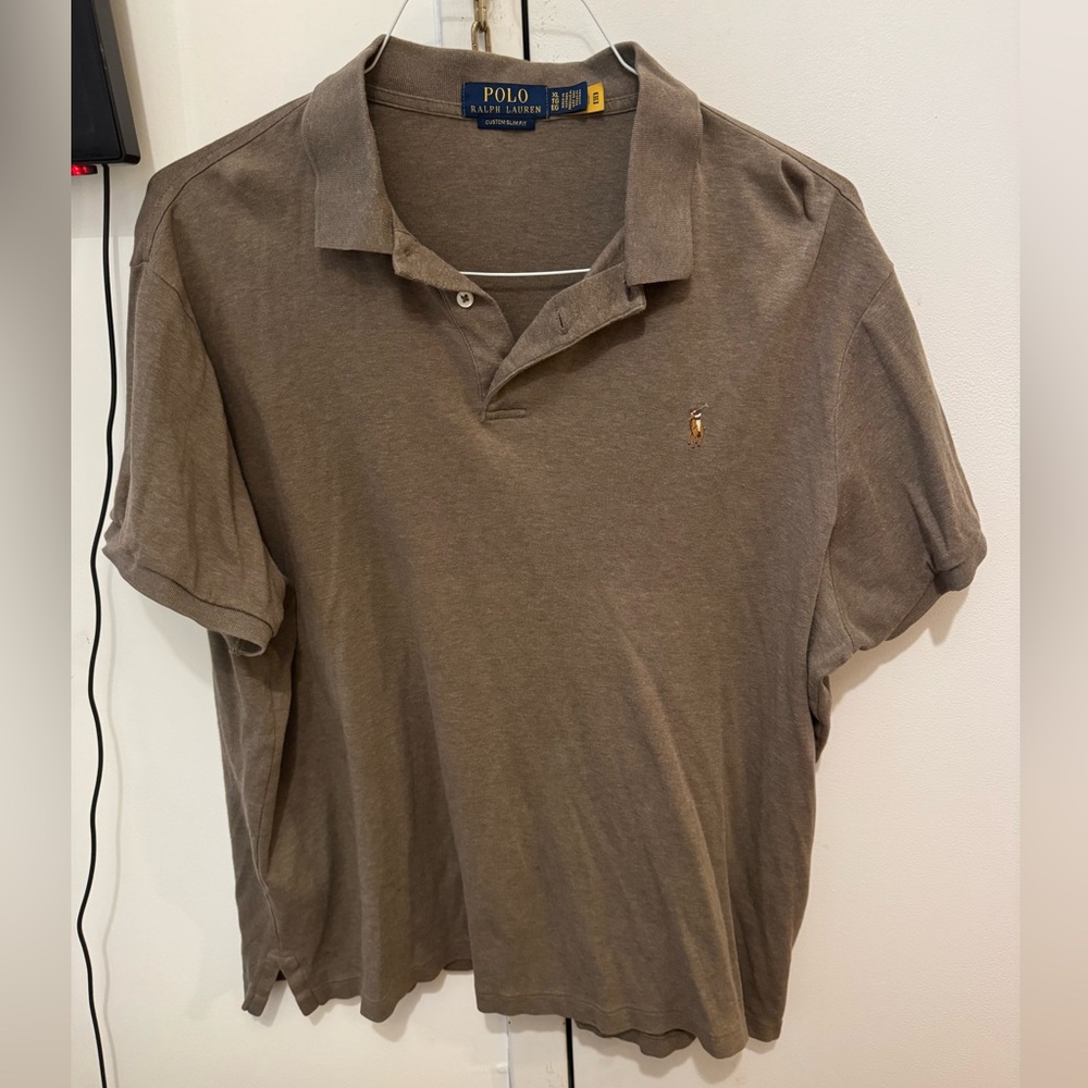 Ralph Lauren Polo Brown Cotton Custom Slim Fit